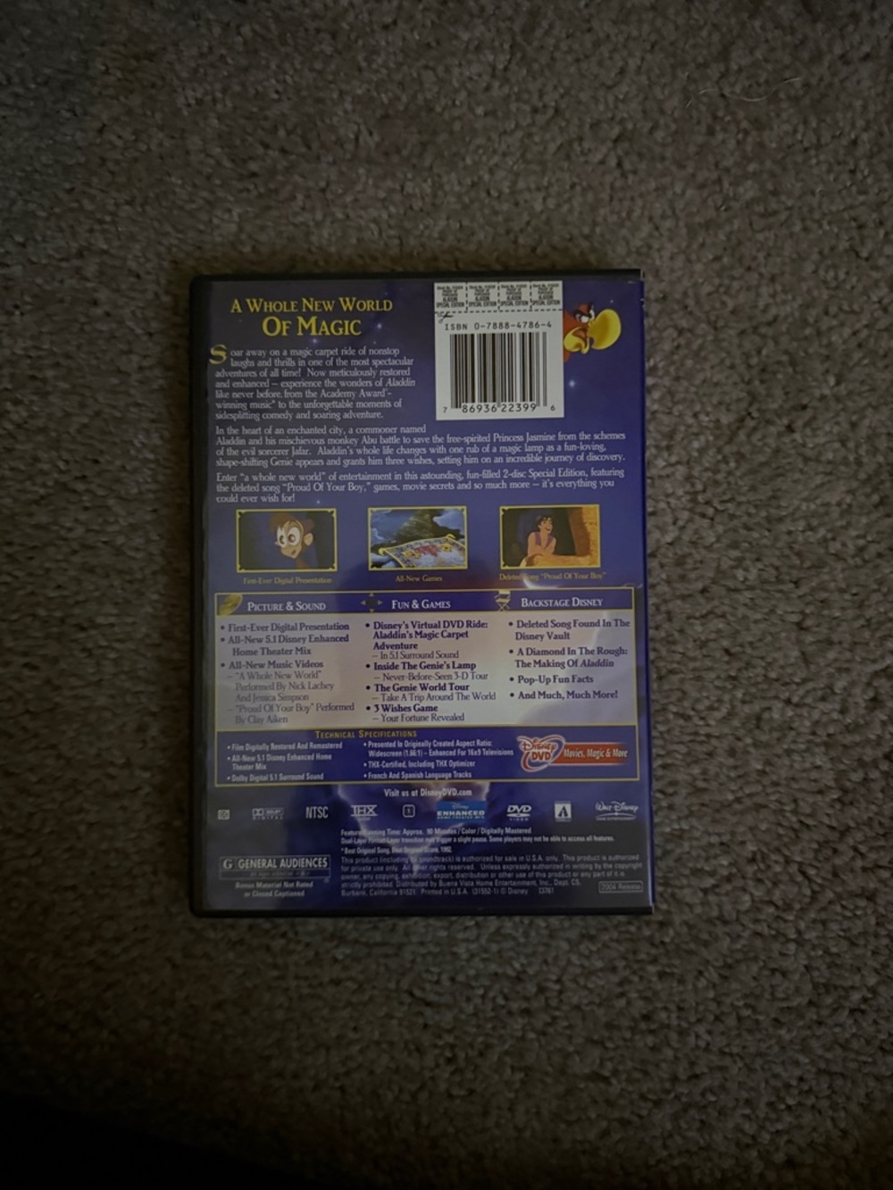 Walt Disney Aladdin Platinum Edition DVD - Picture 4 of 4